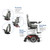 Illustration of an Invacare TDX SP2 Power Wheelchair w/ Captain's Seat highlighting accessories like cane and O2 holders, with options for elevating seat and front rigging. Illustration of an Invacare TDX SP2 Power Wheelchair w/ Captain's Seat highlighting accessories like cane and O2 holders, with options for elevating seat and front rigging.