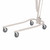 Close-up of an Invacare 9805P Hydraulic Patient Lift base with four grey casters, designed for low-friction mobility and stability in clinical settings.