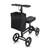 Black Core Knee Walker with a padded seat, adjustable handlebars, and a storage bag, designed for mobility and support. Black Core Knee Walker with a padded seat, adjustable handlebars, and a storage bag, designed for mobility and support.
