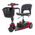 A red Vive Health 3-Wheel Electric Mobility Scooter featuring a comfortable seat, adjustable arms, and a front basket for storage. Ideal for easy transportation.