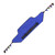 A blue Invacare Reliant standing sling with a black strap, featuring colorful tabs on each side for easy positioning to sit to stand patient lift A blue Invacare Reliant standing sling with a black strap, featuring colorful tabs on each side for easy positioning to sit to stand patient lift