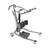 A Protekt 350 Sit-to-Stand lift with a sturdy frame, adjustable padded support, and wheels for easy maneuverability.