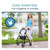 A woman in a blue top uses a black rolling walker by a peaceful pond, showcasing easy assembly and outdoor accessibility. A woman in a blue top uses a black rolling walker by a peaceful pond, showcasing easy assembly and outdoor accessibility.