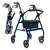A blue Vive Lightweight Rollator with a black seat and storage basket, featuring ergonomic handles and four wheels for mobility support. A blue Vive Lightweight Rollator with a black seat and storage basket, featuring ergonomic handles and four wheels for mobility support.