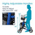Close-up of the Vive Foldable Rollator Series T's adjustable handle system, featuring six height levels. Includes illustration showing handle heights of 35" and 40", designed to fit users from 5'11" to 6'5". Close-up of the Vive Foldable Rollator Series T's adjustable handle system, featuring six height levels. Includes illustration showing handle heights of 35" and 40", designed to fit users from 5'11" to 6'5".
