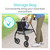 Man placing water bottle into storage bag of a Vive Health Bariatric Rollator; shows convenient under-seat compartment for personal essentials Man placing water bottle into storage bag of a Vive Health Bariatric Rollator; shows convenient under-seat compartment for personal essentials