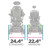 Comparison graphic of Invacare Storm Torque RX 20 Power Wheelchair base widths: STANDARD model at 24.4″ and NARROW model at 22.4″. Highlights maneuverability for tight indoor spaces. Comparison graphic of Invacare Storm Torque RX 20 Power Wheelchair base widths: STANDARD model at 24.4″ and NARROW model at 22.4″. Highlights maneuverability for tight indoor spaces.