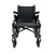 Front view of lightweight foldable single arm drive wheelchair with padded seat, armrests, footrests, and large rear wheels for mobility and transport Front view of lightweight foldable single arm drive wheelchair with padded seat, armrests, footrests, and large rear wheels for mobility and transport