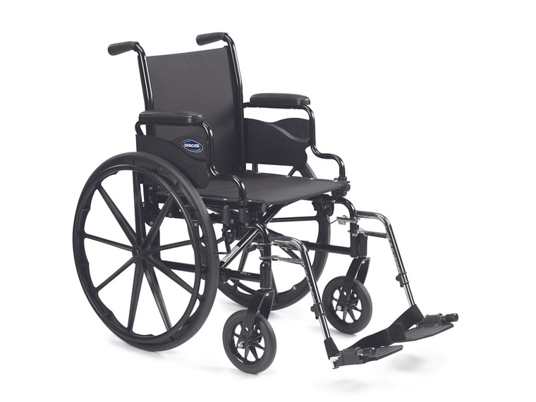 Invacare 9000 SL Lightweight Wheelchair with Desk-Length Space-Saver Armrests and 70° footrests w/ Heel Loops