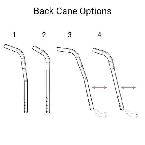 Back type options for the Invacare 9000 XT wheelchair
