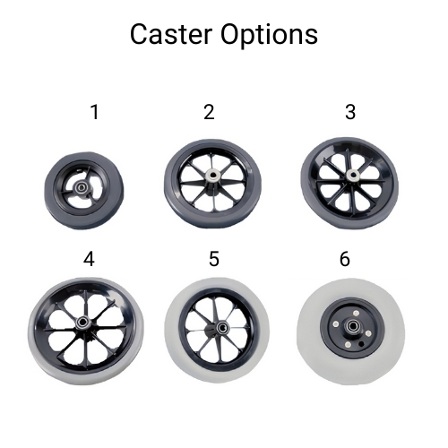 Caster options for Invacare 9000 XT wheelchair