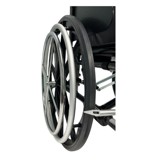 Traditional Dual Handrim Mechanism on Invacare 9000 XT one-arm-drive wheelchair