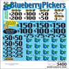 Blueberry Pickers PK 3W $1 2@$200 $1B 21% 3400 LS