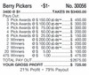 Blueberry Pickers PK 3W $1 2@$200 $1B 21% 3400 LS