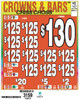 Crowns & Bars 3W $1 12@$100 (1@$130) $2B 15% 3079