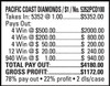 Pacific Coast Diamonds 5W $1 4@$500 $1B 22% 5352