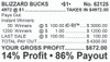 Blizzard Bucks Chip $1 30@$100 $1B 14% 4972 LS