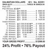 Dalmation Dollars Big Pic Chip $1 40@$500 $1B 24% 50624