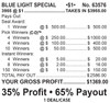 Blue Light Seal Big Pic Chip $1 1@$500 $5B 34% 3955