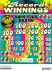 Record Winnings Coin-Pick Board 3W $1 6@$200 $1B 28% 4800 LS