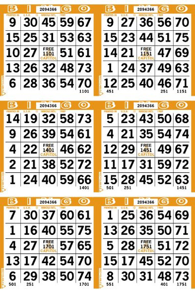 Capitol 6 ON V 4 UP CB 18-27000 SPEC 2 BX/SET (Or, Gr, Ye, Pi)