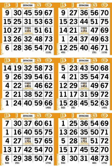 Capitol 6 ON V 4 UP CB 36-45000 SPEC 2 BX/SET (Or, Gr, Ye, Pi)