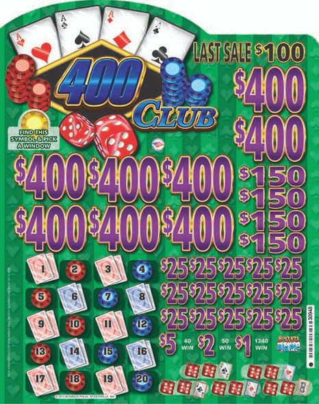 400 Club Big Pic 3W $1 8@$400 $1B 16% 6960 LS