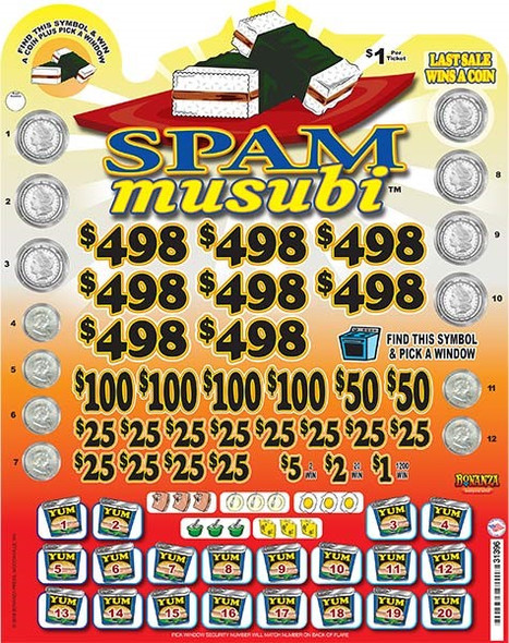 Spam Musubi Coin-Pick Board 3W $1 8@$498 $1B 24% 8000