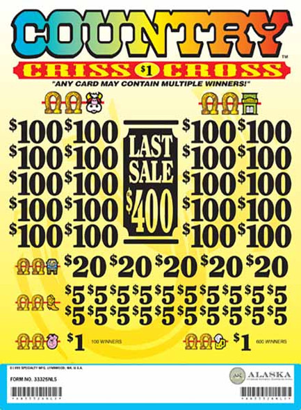 Country Criss Cross 3W $1 20@$100 $1B 24% 4320 LS