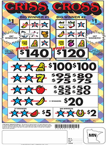 Criss Cross 3W $1 4@100 (1@$140) $2B 25% 2520