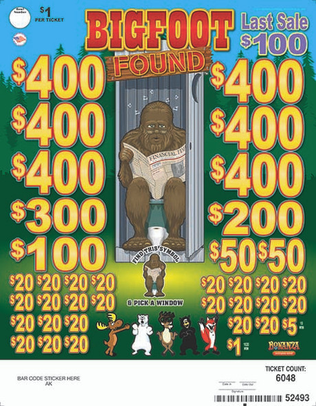 Bigfoot Found Big Pic 3/5W $1 6@$400 $1B 21% 6048 LS