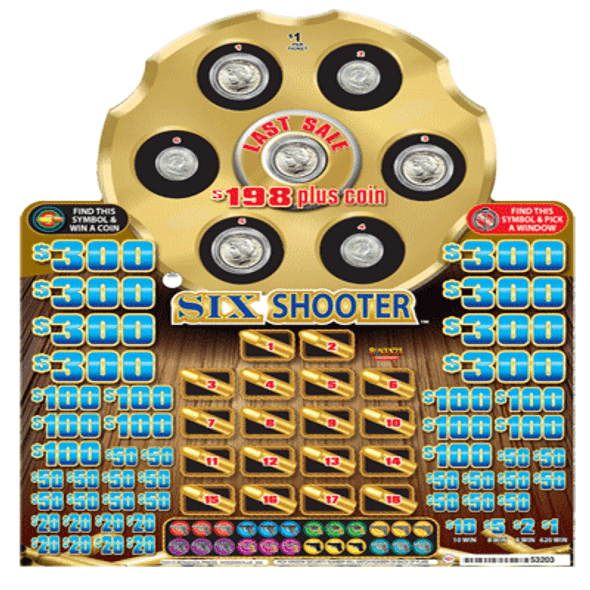 Six Shooter Coin-Pick Board 5W $1 8@$300 $1B 30% 7840 LS