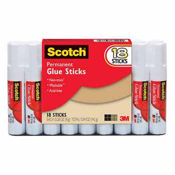 Glue Stick (Scotch) 18 Pack @ .28 OZ