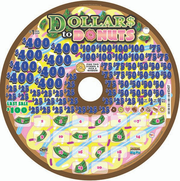 Dollars to Donuts Big Pic Chip $1 8@$400 $1B 24% 9944 LS Dollars to Donuts Big Pic Chip $1 8@$400 $1B 24% 9944 LS