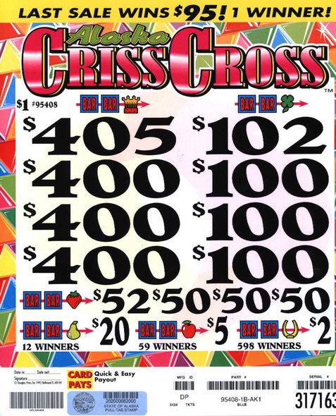 AK Criss Cross 3W $1 4@$400 $2B 21% 5124 LS