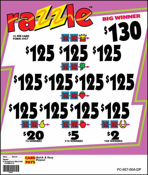 Razzle 3W $1 12@$100 (1@$130) $2B 15% 3080