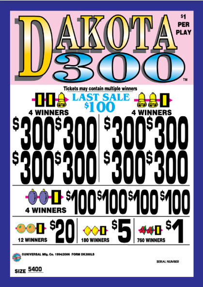 Dakota 300 3W $1 8@$300 $1B 11% 5400 LS Dakota 300 3W $1 8@$300 $1B 11% 5400 LS