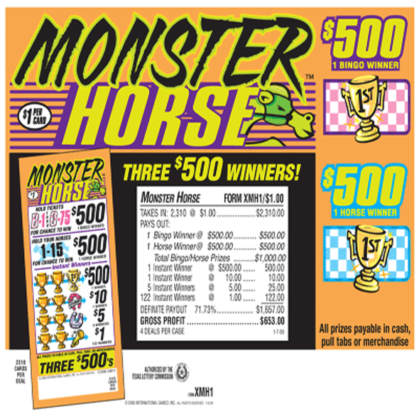 Monster Horse Verifier 5W $1 3@$500 $1B 28% 2310