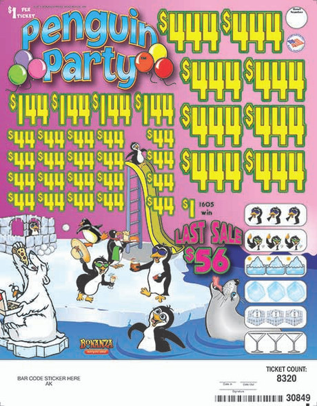 Penguin Party 3W $1 8@$444 $1B 20% 8320 LS