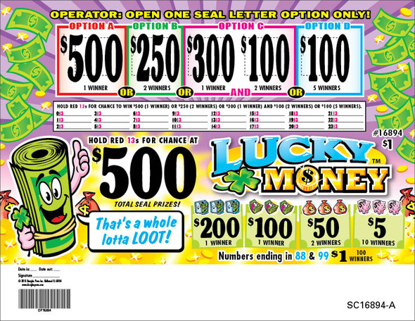 Lucky Money Seal 5W $1 1@$500 $1B 27% 1440