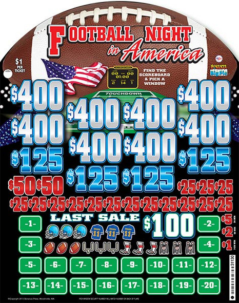 Football Night In America Big Pic 3W $1 8@$400 $1B 18% 7200 LS