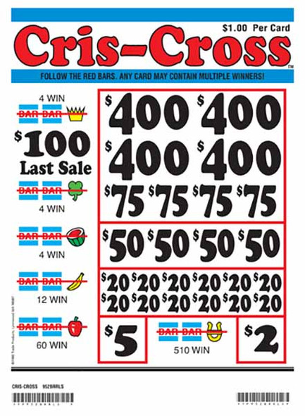 Criss Cross 3W $1 4@$400 $2B 22% 4830 LS Criss Cross 3W $1 4@$400 $2B 22% 4830 LS