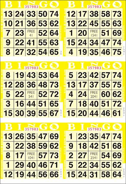 American 6 ON V 1 UP L 1-9000 Screen Yellow