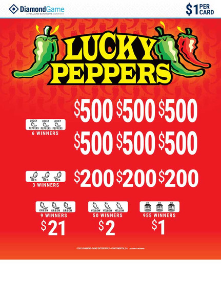 Lucky Peppers RT 1W $1 6@$500 $1B 19% 6000