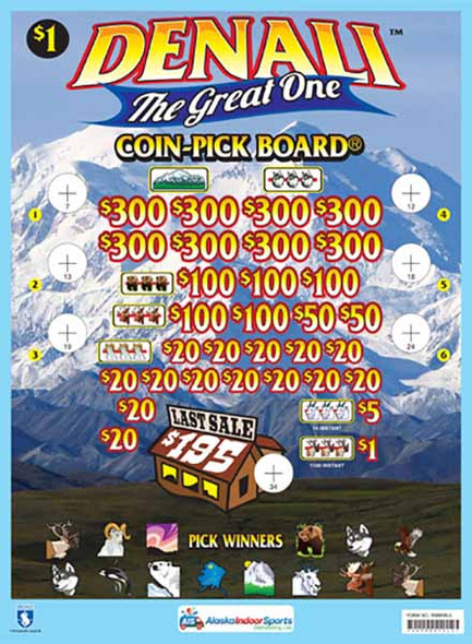 Denali the Great One Coin-Pick Board 5W $1 8@$300 $1B 28% 6480 LS