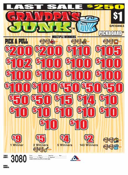 Grandpa's Junk PK 3W $1 16@$100 (2@$200) $2B 17% 3080 LS