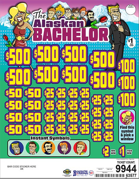 The Alaskan Bachelor Big Pic Chip $1 8@$500 $1B 23% 9944