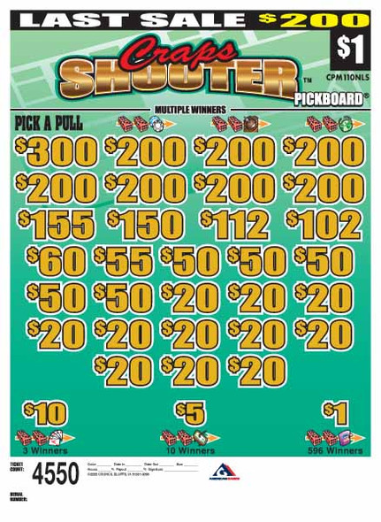 Craps Shooter PK 3W $1 8@$200 (1@$300) $1B 19% 4550 LS