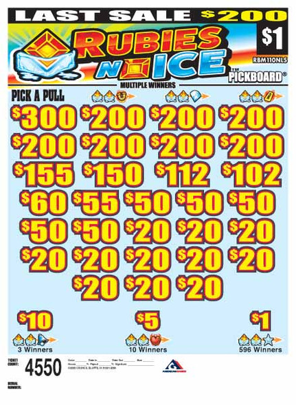 Rubies N Ice PK 3W $1 8@$200 (1@$300) $1B 19% 4550 LS