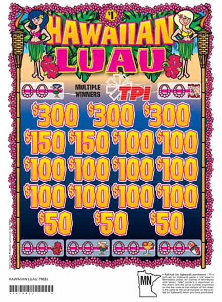 Hawaiian Luau Joe 3W $1 3@$300 $50B 25% 3136